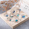 9Pcs Ocean Alloy Enamel Finger Rings Set WGEDDBB-01-2