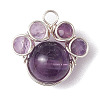 4Pcs 4 Styles Copper Wire Wrapped Natural & Synthetic Mixed Gemstone Faceted Beaded Pendants PALLOY-TA00168-02-2