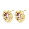 Brass Micro Pave Cubic Zirconia Stud Earrings EJEW-G471-13G-6