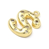 Brass Micro Pave Clear Cubic Zirconia Pendants KK-I476-02G-S-2