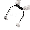 8mm Round Natural Howlite Braided Bead Bracelets BJEW-C067-01B-08-4