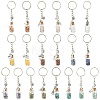 20Pcs Glass Bottle with Natural & Synthetic Gemstone Chip Keychains KEYC-CJ00014-1