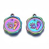 Rack Plating Rainbow Color 304 Stainless Steel Pendant Rhinestone Settings STAS-N098-034-2