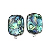 304 Stainless Steel Pave Natural Paua Shell Stud Earring Findings STAS-Z125-08P-1