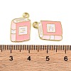 Golden Plated Alloy Enamel Pendants X-ENAM-Z017-12G-03-3