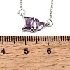 Brass Pave Cubic Zirconia Rectangle and Heart Pendant Cable Chain Necklaces KK-CBAB173-04P-03-5