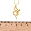 Brass Snake Pendant Cable Chain Necklaces for Women NJEW-S438-01A-G-5