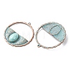 Alloy with Synthetic Turquoise Pendants FIND-B055-01F-2