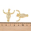 Brass Micro Pave Clear Cubic Zirconia Pendants KK-F919-31B-G-3