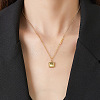 304 Stainless Steel Textured Square Pendant Mixed Chain Necklaces for Women WG76D8C-01-4