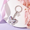 Glass & Acrylic Butterfly Keychain KEYC-JKC00649-02-2