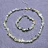 Natural Prehnite Chip Beaded Necklaces for Women IW6789-57-1