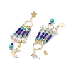 Glass Seed Beads & Shell Pearl Chandelier Earrings EJEW-TA00488-4