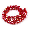 Opaque Solid Color Electroplate Glass Beads Strands EGLA-A039-P6mm-B02-3