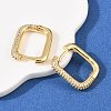 Rectangle Brass Clear Cubic Zirconia Stud Earrings EJEW-A156-12B-G-2