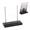Wood Vinyl Record Slotted Display Stands with Stainless Steel Support ODIS-WH0043-344B-1
