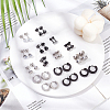 28Pcs 9 Style Clear Cubic Zirciona Diamond & Flat Round Stud Earrings & Ear False Plugs & Hoop Earrings EJEW-AN0003-46-7