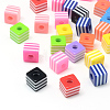 Opaque Stripe Resin Beads X-RESI-S342-10x10-M-1