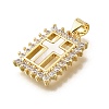 Brass Micro Pave Cubic Zirconia Shell Pendants KK-D328-14G-2