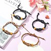 4Pcs 2 Colors Adjustable Braided Waxed Cord Macrame Pouch Bracelet Making MAK-CJ0001-18-5