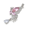 Brass Micro Pave Cubic Zirconia Pendants KK-A299-22P-02-2