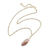 Natural Amethyst Lace Agate Teardrop Pendant 304 Stainless Steel Cable Chain Necklaces NJEW-JN06322-01-2