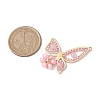 Natural Rose Quartz & Glass Seed Beads Pendants PALLOY-MZ00309-2