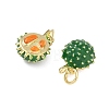 Brass Enamel Pendants KK-L256-44G-01-2