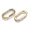 Brass Micro Pave Cubic Zirconia Spring Gate Rings ZIRC-S066-031-NF-3
