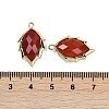 Natural Red Jasper Faceted Leaf Pendants G-I375-04G-16-3