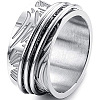 Retro Rotatable 304 Stainless Steel Finger Rings FS-WG84C22-05-1
