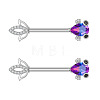 304 Stainless Steel Cubic Zirconia Nipple Rings WG0A897-07-1