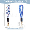 2Pcs 2 Colors Nylon Hand Wrist Lanyard for Phone Decoration Key Chain FIND-GO0001-01B-2