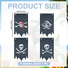 4Pcs Polyester Halloween Pirate Skull Flag Banner Double Sided Indoor Outdoor Decoration AJEW-WR0003-45-2