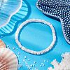 Natural Freshwater Shell Column Beaded Stretch Bracelets for Women BJEW-JB10933-2