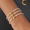 3Pcs Synthetic Non-magnetic Hematite & Imitation Pearl Beaded Stretch Bracelet Sets for Women DB0694-2-2