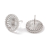 925 Sterling Silver Micro Pave Cubic Zirconia Earring Settings Findings STER-B003-24P-1