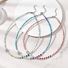 Natural Mixed Stone Faceted Round and Dyed Malaysia Jade & Pearl Beaded Necklaces with Brass Micro Pave Clear Cubic Zirconia Cross NJEW-JN05975-1