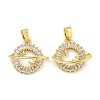 Planet Rack Plating Brass Clear Cubic Zirconia Pendants KK-M291-09G-1