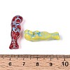 Mermaid Painted Glass Beads GLAA-T025-68M-3