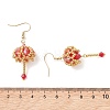 Transparent Electroplate Glass & Seed Glass Beads Dangle Earrings EJEW-MZ00714-02-4
