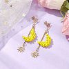 Glass Seed Beaded Dangle Stud Earrings for Women EJEW-MZ00214-2