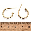 304 Stainless Steel C-shaped Hoop Circle Ball Stud Earrings X-STAS-K204-04G-3