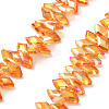 Electroplate Rhombus Glass Beads Strands EGLA-A036-12A-FR01-1