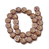 Picasso Baking Paint & Golden Metal Enlaced Glass Beads Strands GL-CBA98F0-04C-3