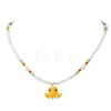 Handmade Lampwork Octopus Pendant Glass Seed Beaded Necklaces for Women NJEW-TA00217-4