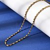 1.8MM Unisex 304 Stainless Steel Rope Chain Necklaces NJEW-P356-02G-3