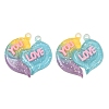2Pcs Gradient Color Translucent Resin Pendants RESI-XCP0002-41A-1
