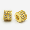 Brass Cubic Zirconia Beads ZIRC-F001-72G-1