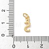 Brass Pave Clear Cubic Zirconia Charms KK-A273-01G-S-3